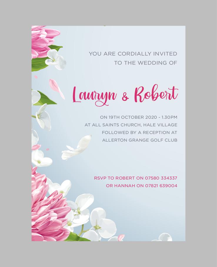 Painted Floral stationery invitation