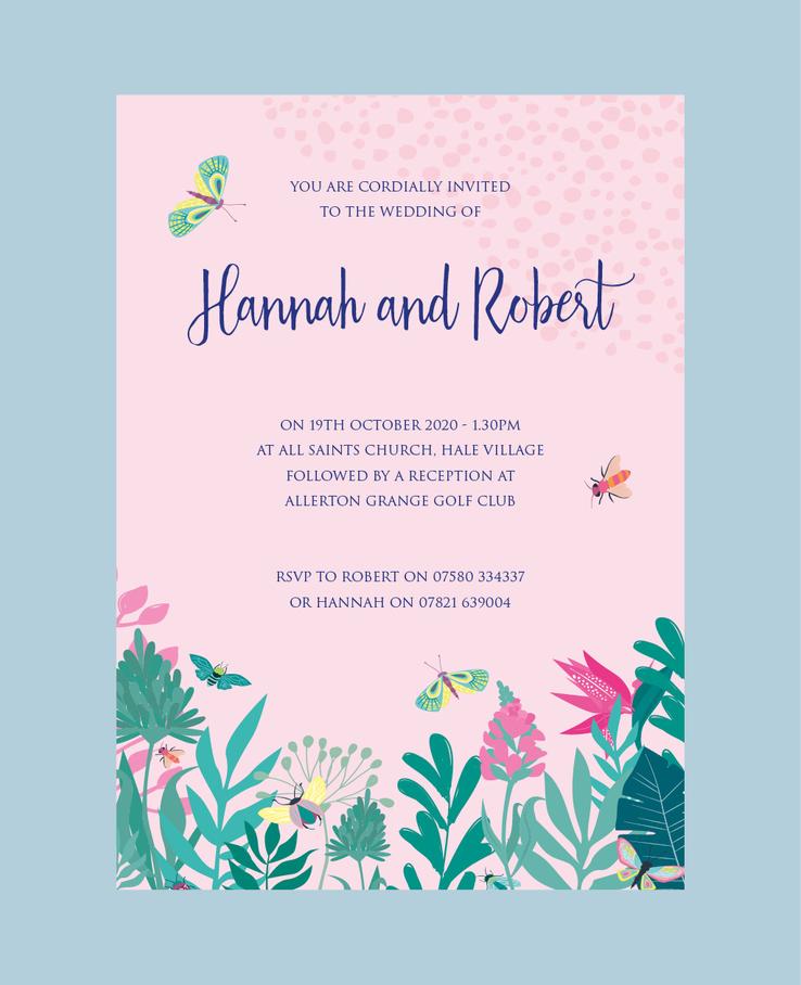 Exotic Foliage stationery invitation