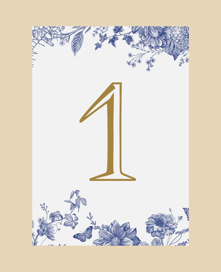 Bramble Blue Wedding Stationery Table Number