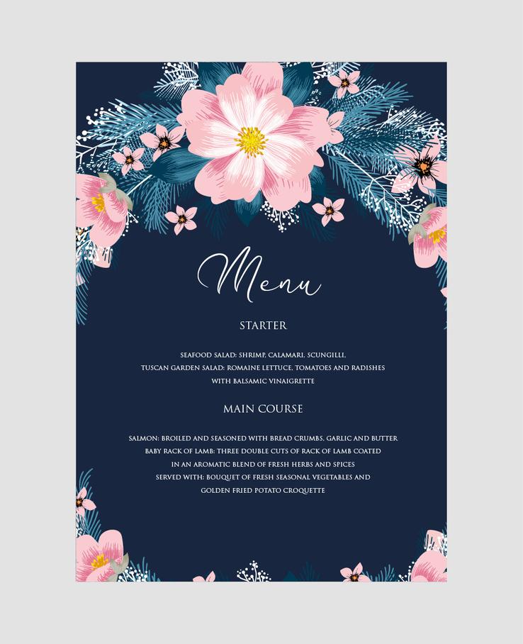 Forever Blooming menu