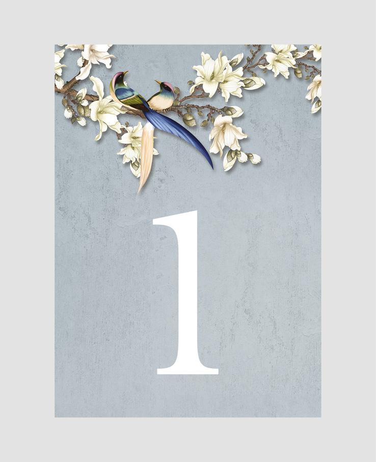 Whispering Willow wedding table number card