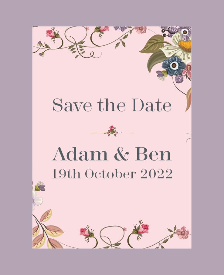 Vintage Daisy wedding save the date